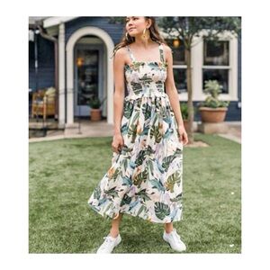 NWOT Anthropologie Corey Lynn Calter Olivia Smocked Midi Dress  Size Small